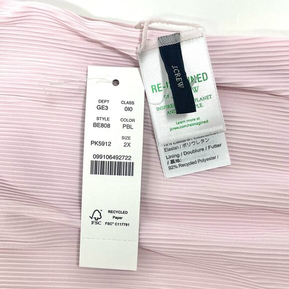 J. Crew Ribbed High-Rise Cheeky Bikini Bottom Light Pink Women's 2X BE808 $59 - Picture 4 of 4